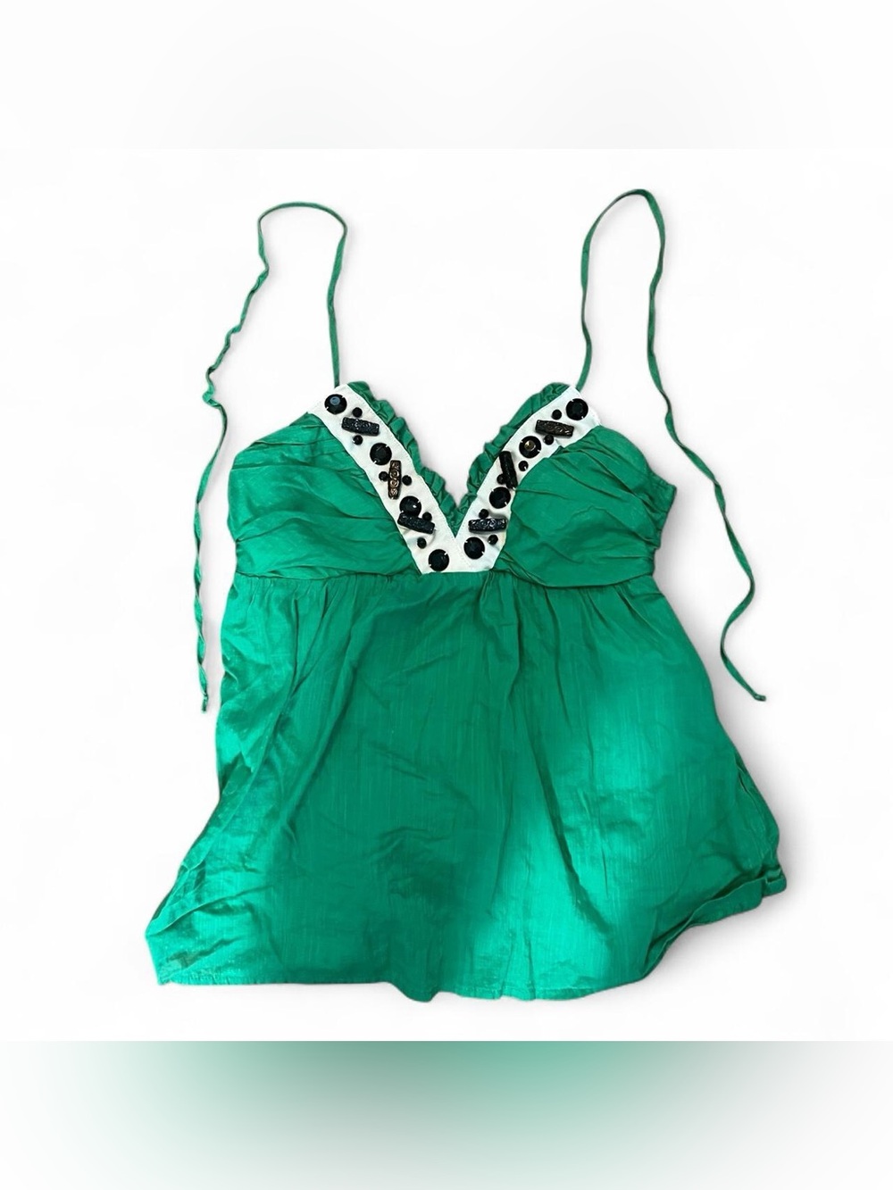 Y2K XOXO Green Beaded Women’s M Summer Embellished Retro